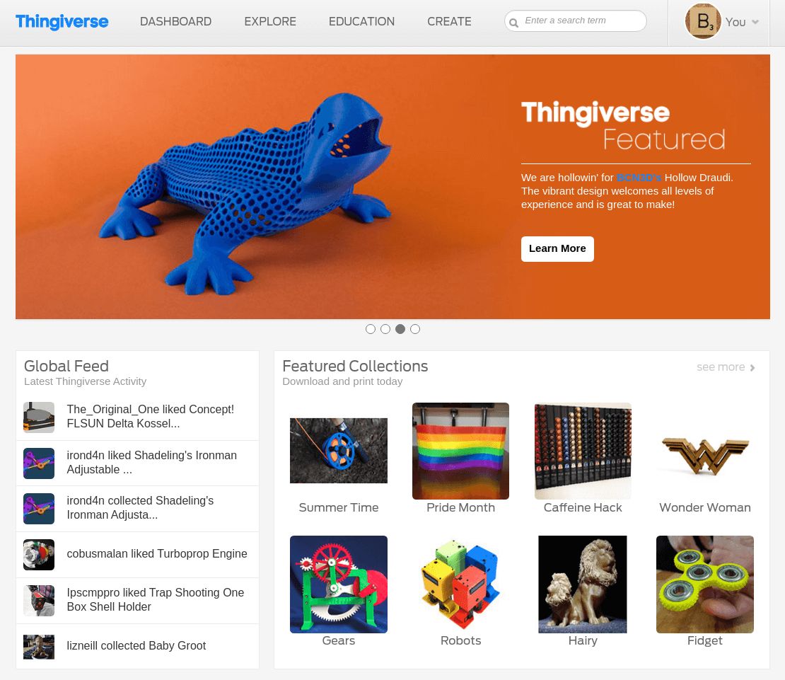 Image of Best Sites for Free STL Files / 3D Printer Models / 3D Printer Files: Thingiverse
